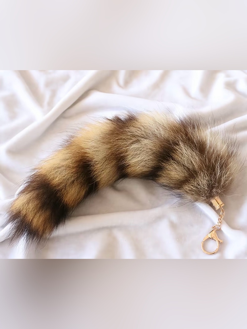 Faux Fur Keychain Tail Accessory in Brown
